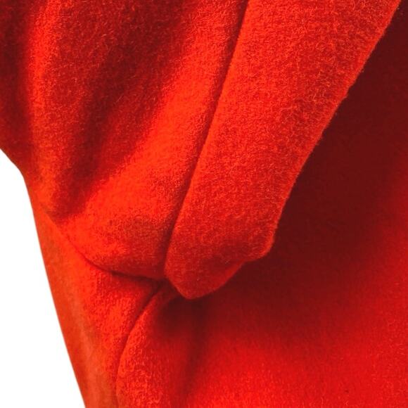J.Crew Women's Orange Red Wool Long Sleeve Funnel Neck Pea Coat Jacket Size 0 - Picture 4 of 6